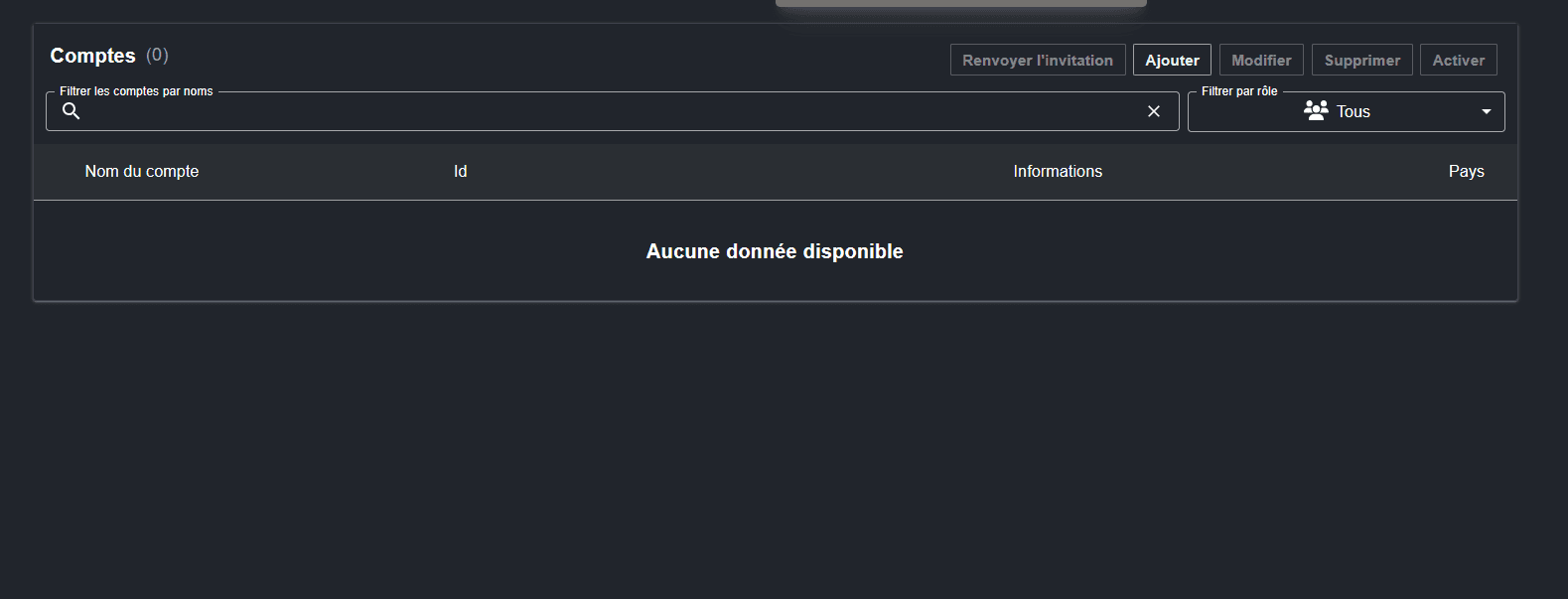 Exemple visuel du composant de filtrage